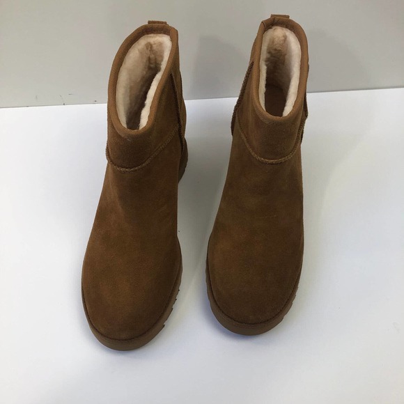 UGG Classic Femme Mini Wedge Bootie Chestnut Brown Boots Women's US Size 12 - Picture 4 of 12
